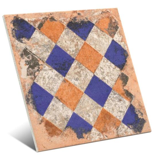 mediterran artdeco negyzet mintas csempe burkolat rusztikus vintage kopottas kezzel festett csempe toszkan olasz furdoszoba nappali greslap fagyallo konyhacsempe lakberendezes balaton provence provansz.jpg